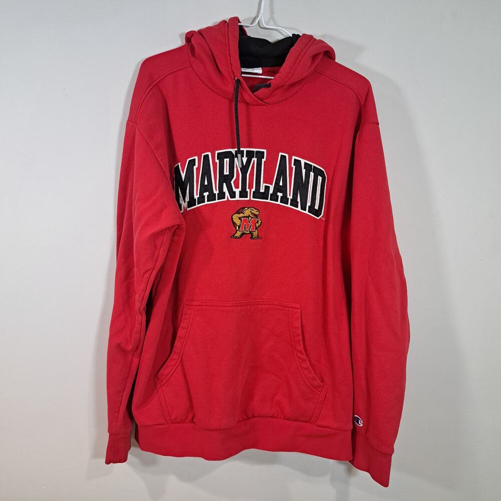 Champion University of Maryland Terrapin Pull Over Hoodie Red Men's Large